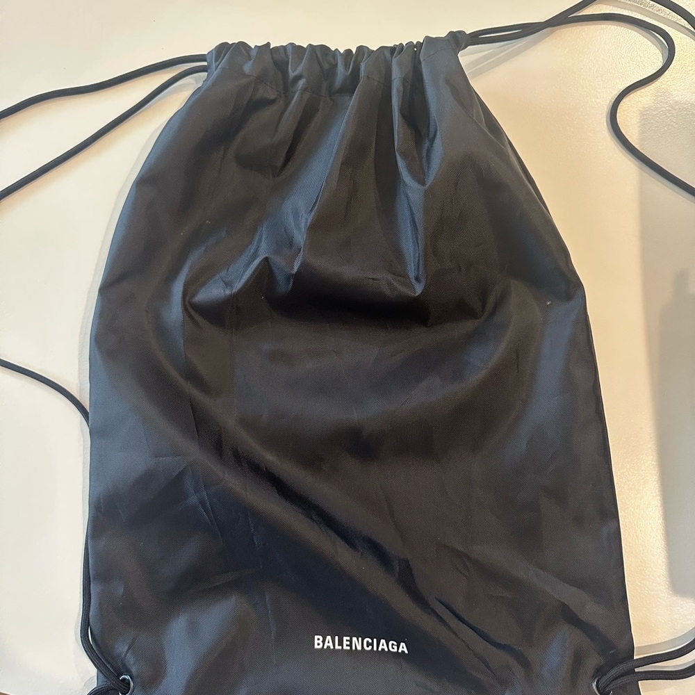 Balenciaga Black Drawstring Backpack